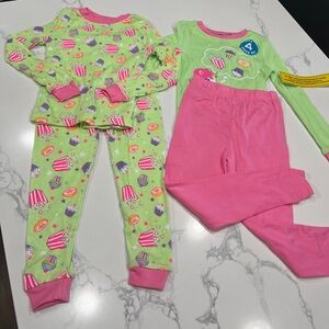 Playful Cupcake Kids Pajama Set - Green and Pink
#69